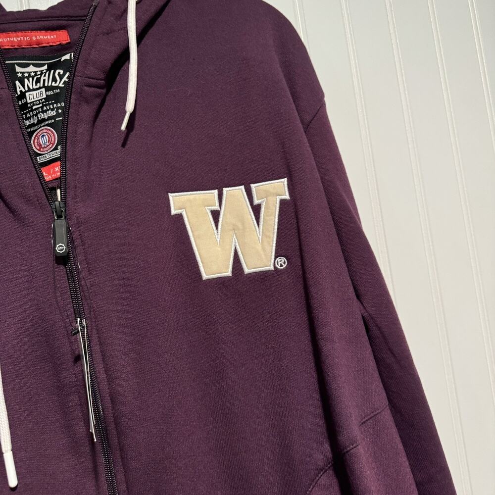 Franchise Club University Of Washington Huskies Zip Up Sweatshirt Mens 2XL - Picture 2 of 7